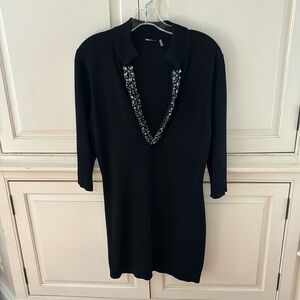 Magaschoni Silk and Cashmere Embellished Sweater M